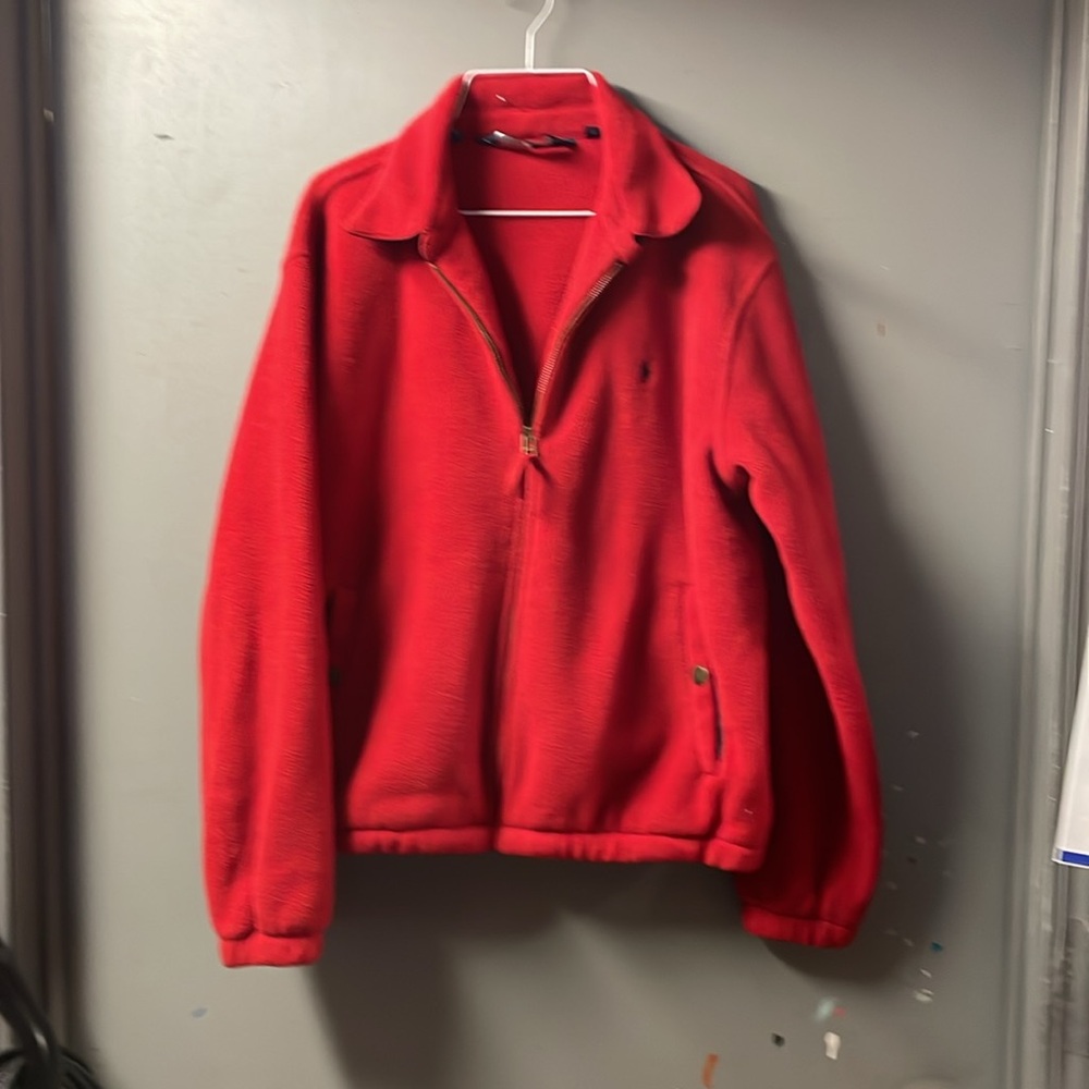 Polo Ralph Lauren 1/4 zip fleece pullover jacket  Red size M